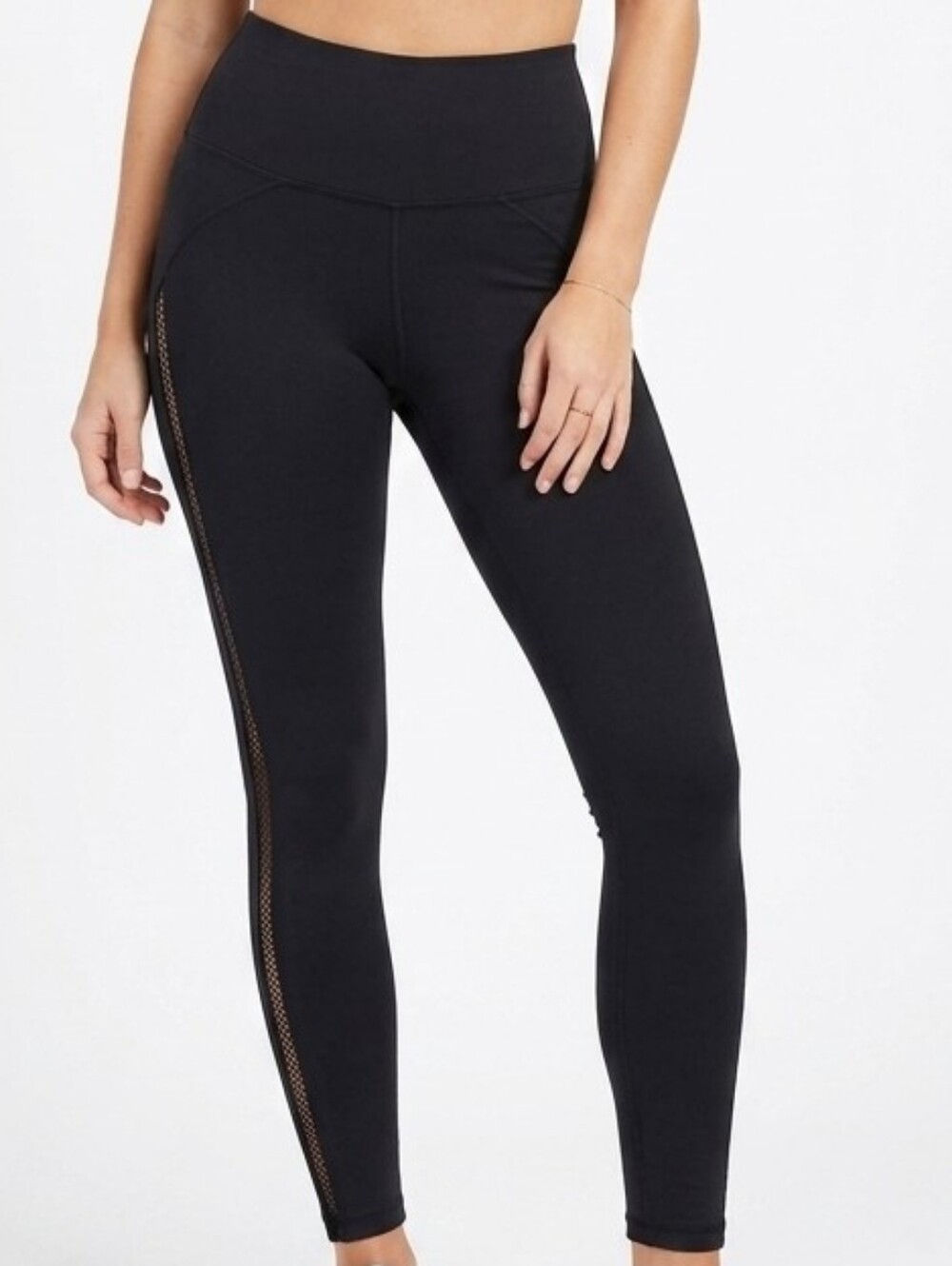 Yogalicious Mesh Panel Yoga Pants Black Athletic Tights Size Small